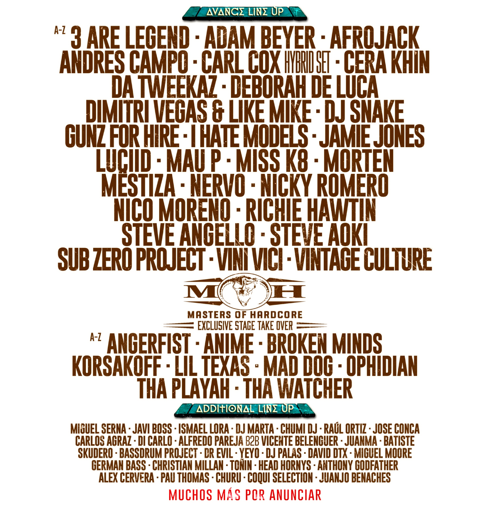 cartel de artistas para 10 ANIVERSADIO MEDUSA